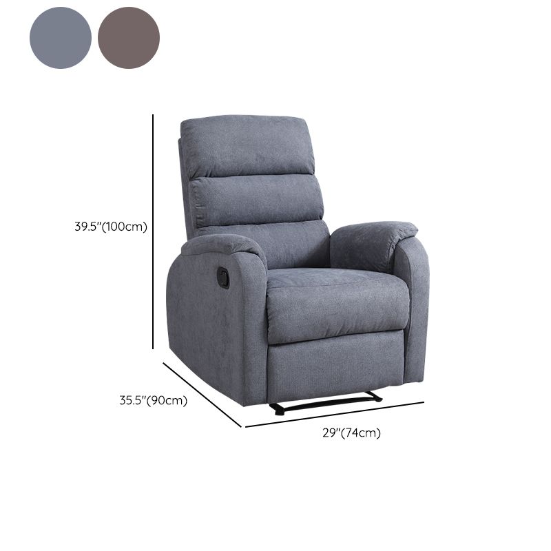 Contemporary Recliner Chair Metal Solid Color Swivel Rocker Manual-Push Botton