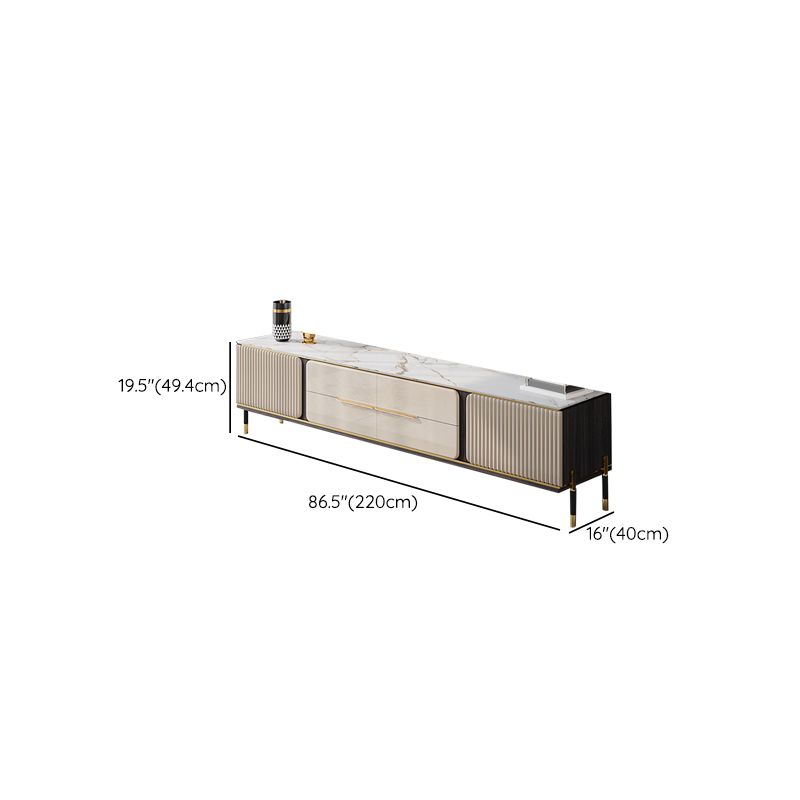 Modern Stand Console Enclosed Storage TV Media Console with Drawers