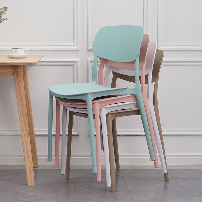 Contemporary Stackable Side Chair Plastic Open Back Dining Side Chair