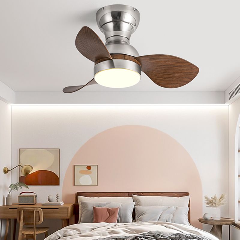 Fan Shape Metal Ceiling Fans Kid Style Single Light Flush Ceiling Fan