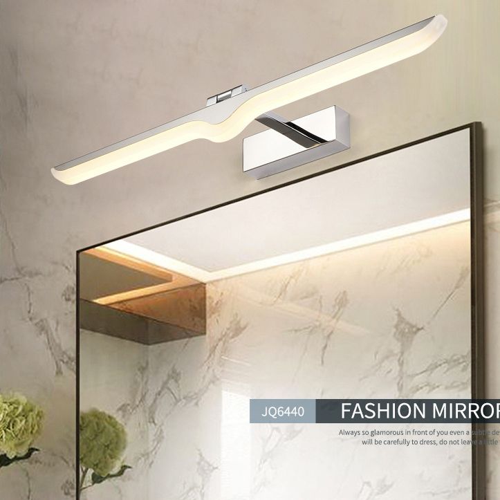 Chrome Shaded Wall Sconce Lighting Minimalist LED Metal Sconce Light Fixture for Shower Room