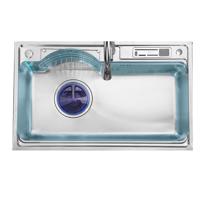 Stainless Steel Kitchen Sink 2 Holes Overflow Hole Design Drop-In Kitchen Sink