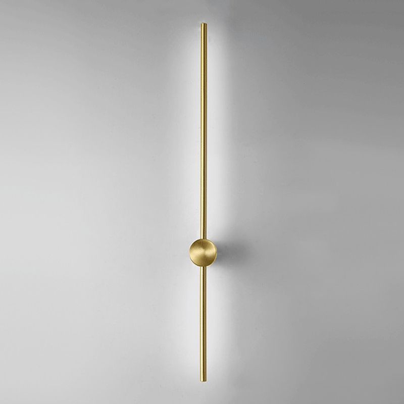 1-Light Linear Sconce Lights Modern Metal Wall Lighting Ideas in Gold