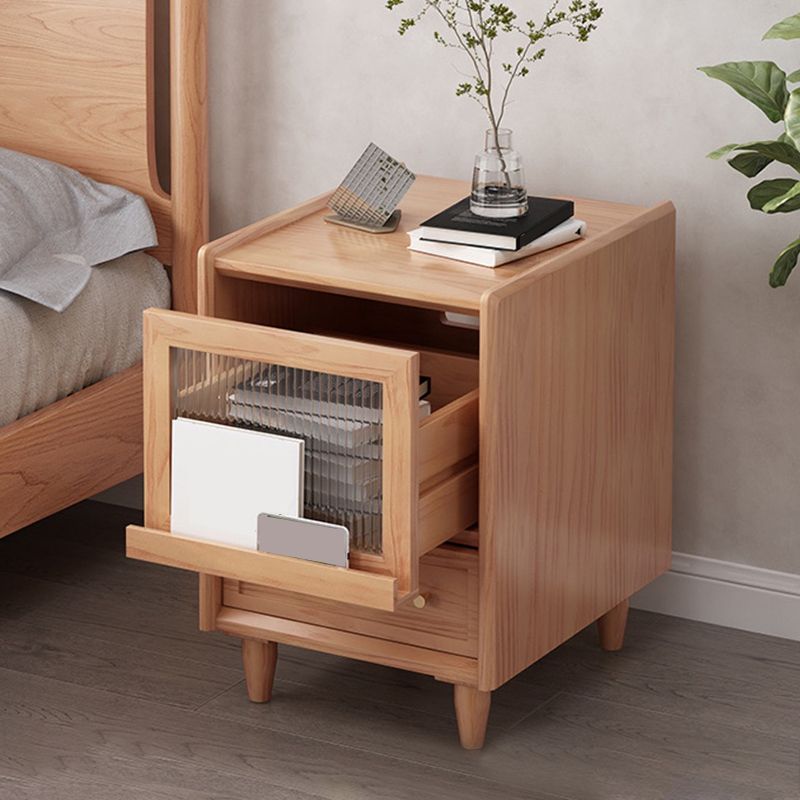 22 Inch H Modern Bed Carbinet Solid Wood Door Included Nightstand with Legs