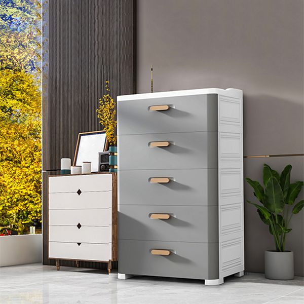 Contemporary Vertical Kids Nightstand 5 Drawers Dresser for Kids