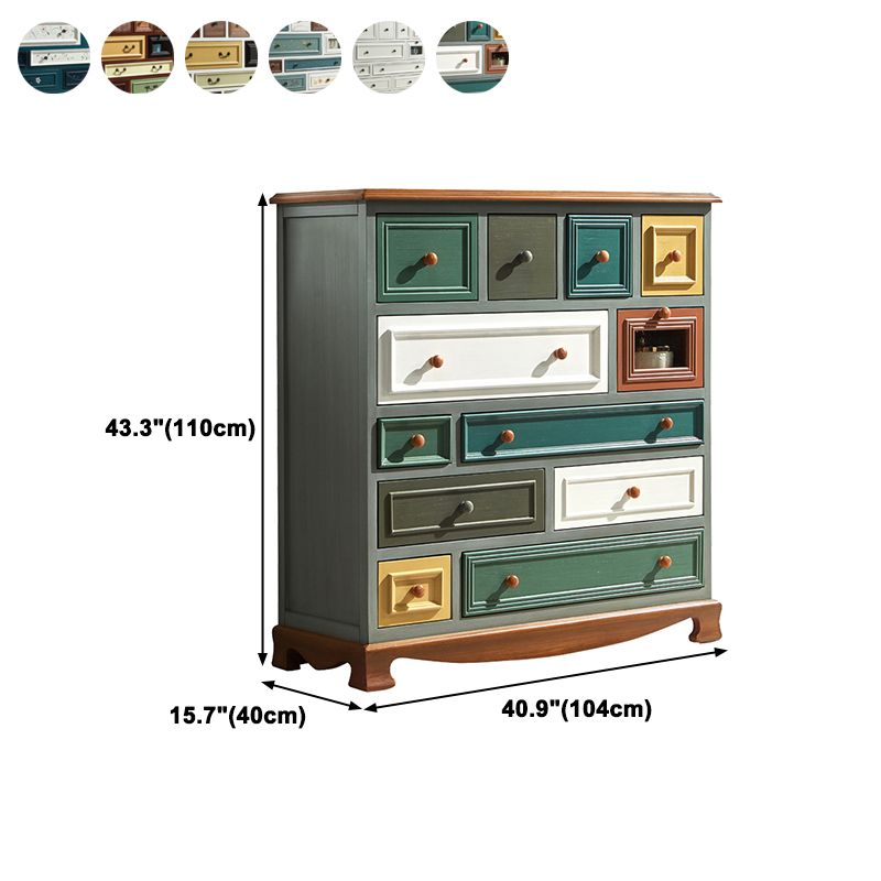 Bedroom Wooden Storage Chest Retro Storage Chest Dresser with Multi Drawers