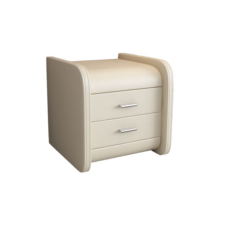 Leather 19.29 H Nightstand Contemporary Night Table with Drawers