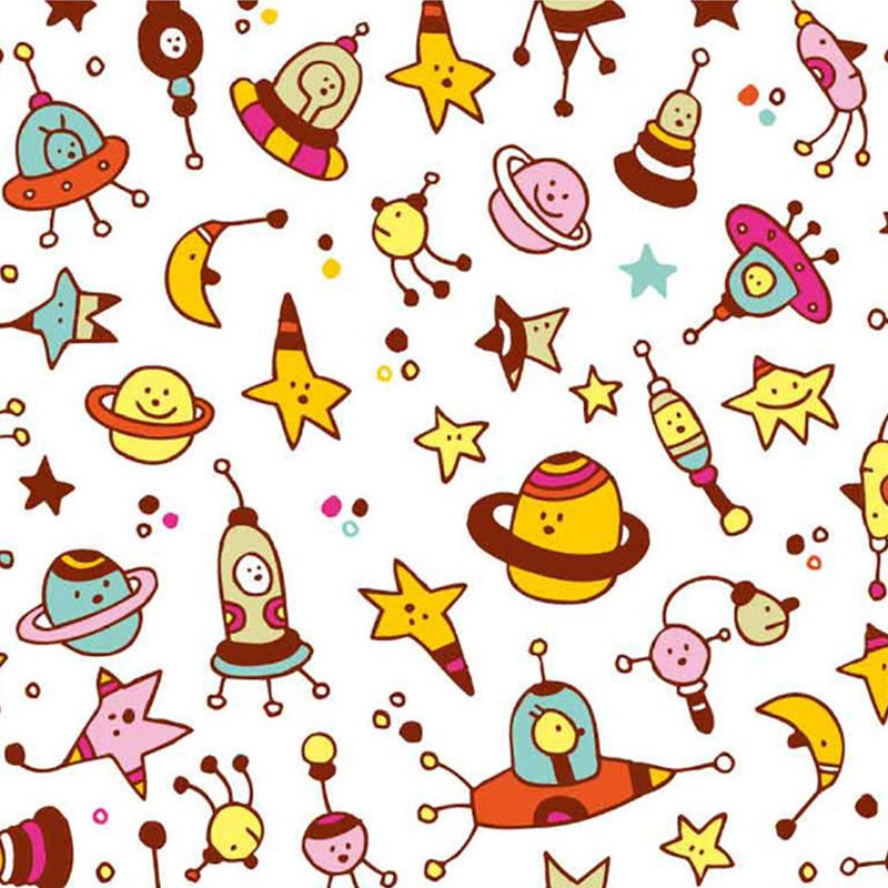 Yellow and Brown Stars Mural Decal Moisture Resistant Wall Covering for Child Bedroom