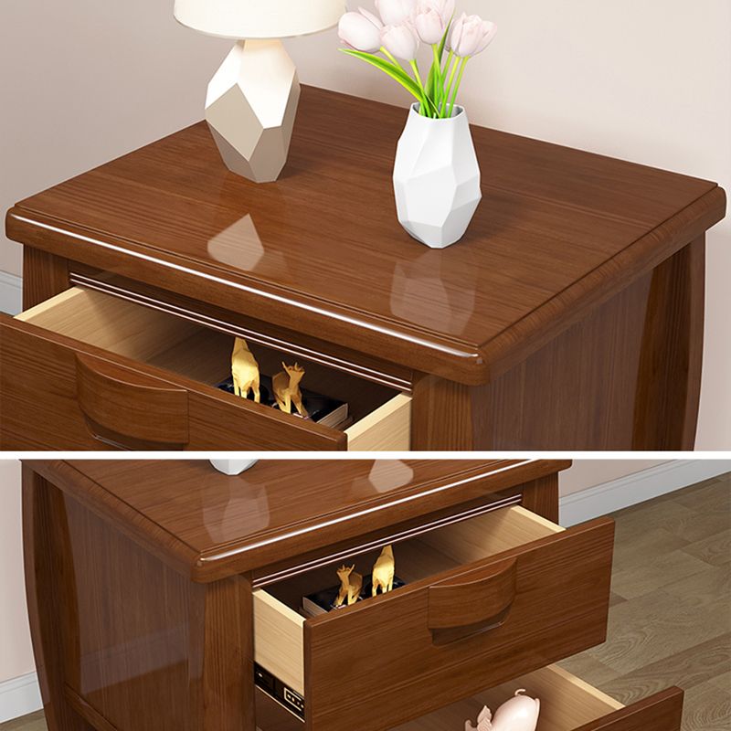 Solid Wood Accent Table Nightstand Modern Bedside Cabinet for Bedroom