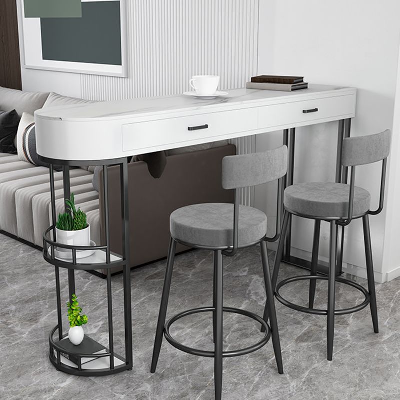 Living Room Pub Bar Table Contemporary Sled Storage Counter Wine Table