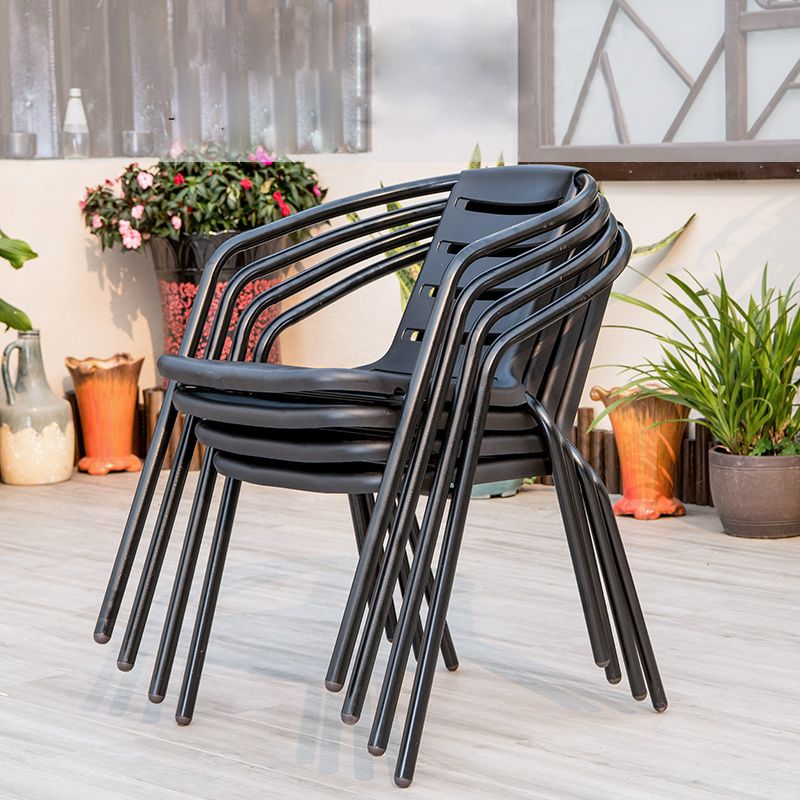 Contemporary Outdoor Chair Plastic Open Back Patio Dining Chair