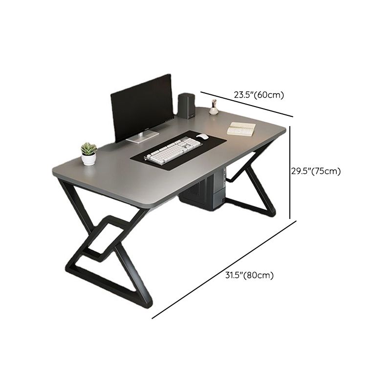 23.62" W Modern Office Desk Antique Finish Computer Desk with Metal Legs