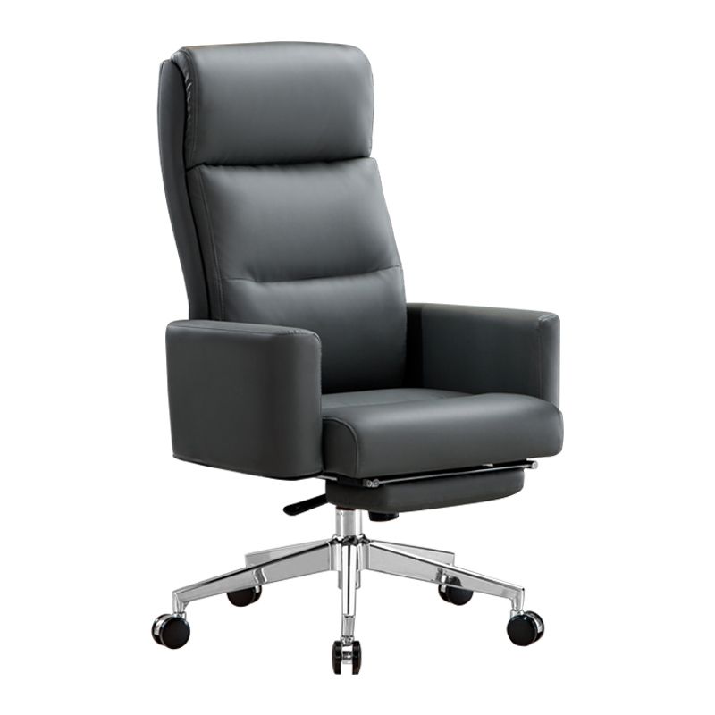 Modern High Back Executive Chair Fixed Padded Arms Managers Chair