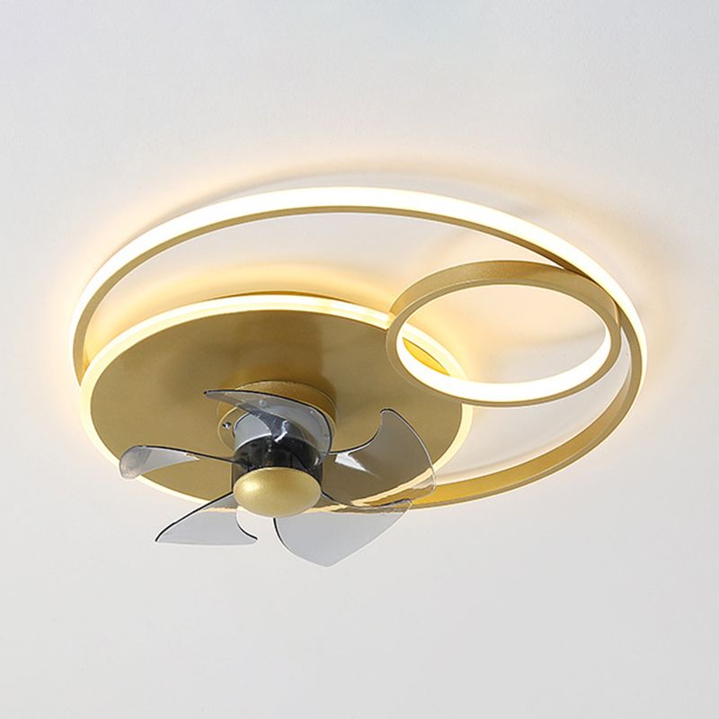 5-Blade Modern Ceiling Fan White/Golden LED Fan with Light for Home