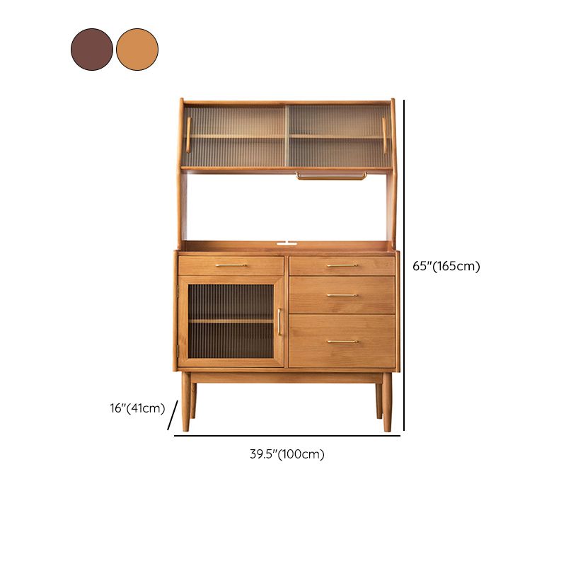 Contemporary Glass Doors Sideboard Cabinet with Storage for Home Use