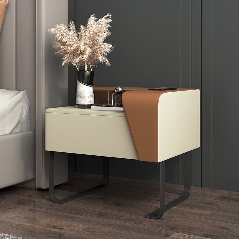 19" Tall 1 - Drawer Wood Nightstand Modem & Contemporary Accent Table Nightstand with Legs