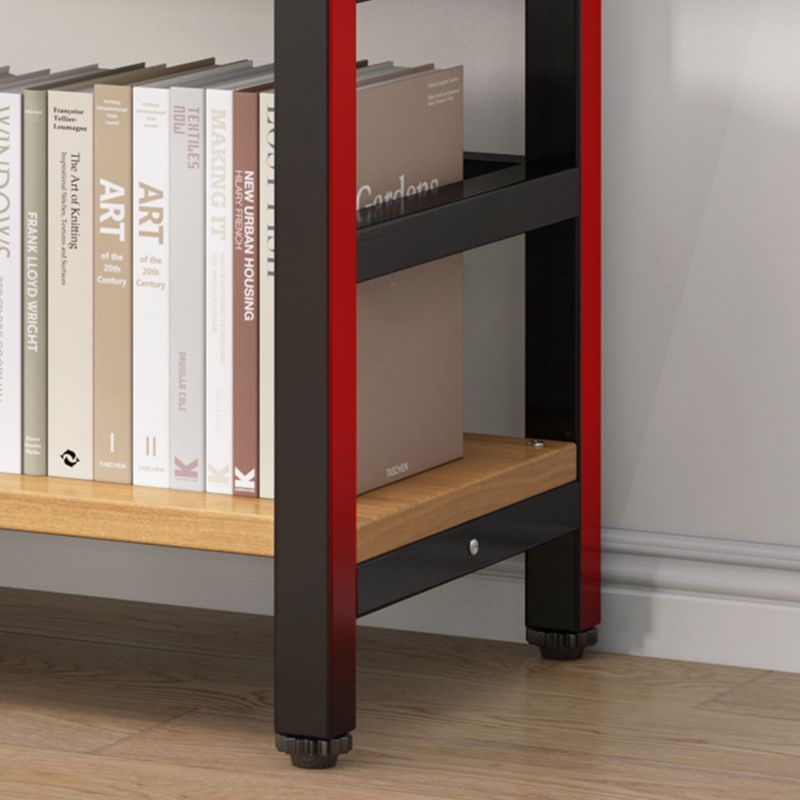 Adjustable Shelves Children's Bookshelf Steel and Wood Bookshelf in Black