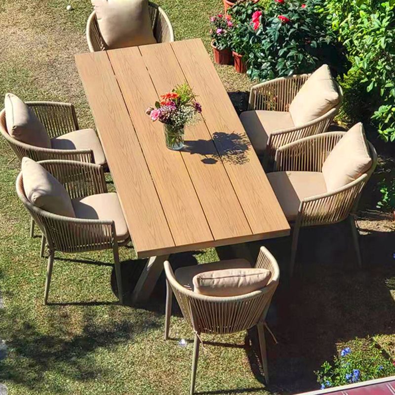 Modern Water Resistant Patio Table Set 1/3/5/7/9 Pcs Wicker Dining Table Set