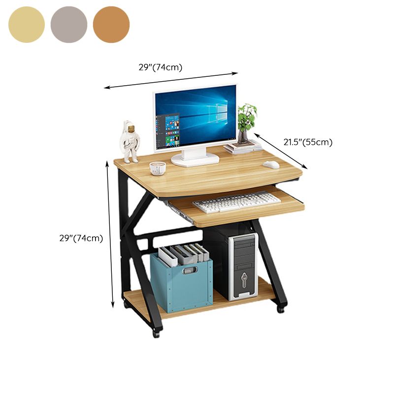 Modern Writing Desk Wooden 21" Wide Standing Desk with Caster Wheel