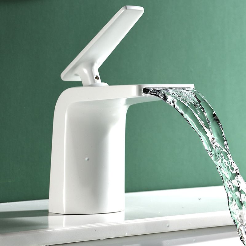 Industrial Vessel Sink Faucet Grass Lever Waterfall Spout with Drain Bathroom Faucet