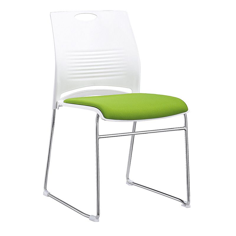 Armless Conference Chair with Chrome Frame Modern Office Chair with Metal Base