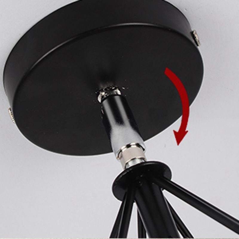 Diamond Metal Semi Flush Mounting Iluminación Loft Aisle Semi Flush Light in Black