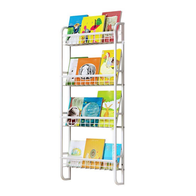 Contemporary Book Display Metal Storage Bookcase in Floating