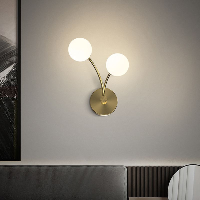 Contemporary Glass Shade Vanity Light Simple Wall Light Sconce for Washroom Bedroom