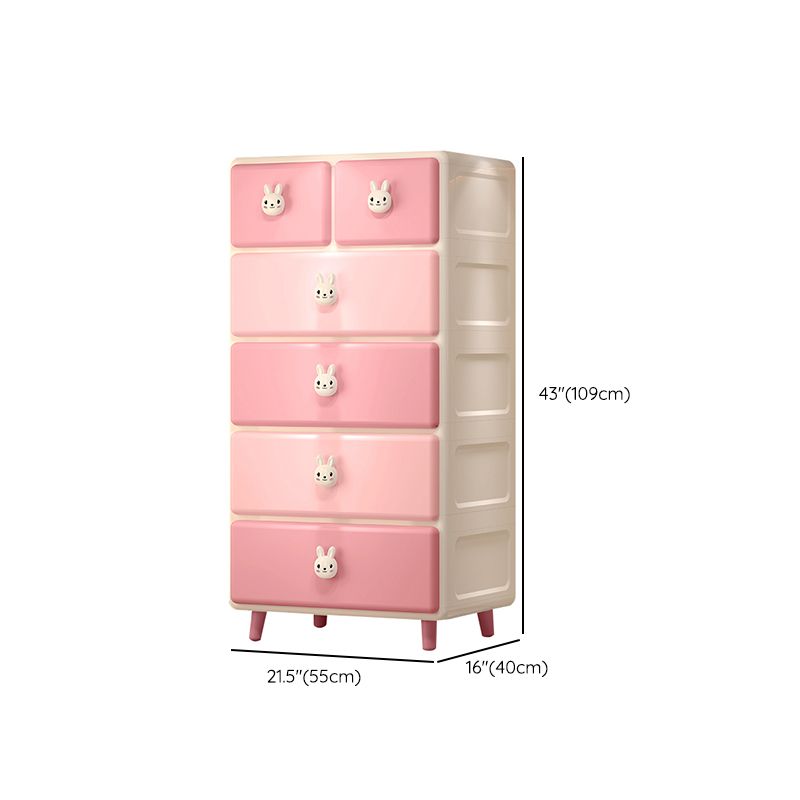 Scandinavian Baby Dresser Vertical Plastic Kids Furniture with Drawers for Bedroom