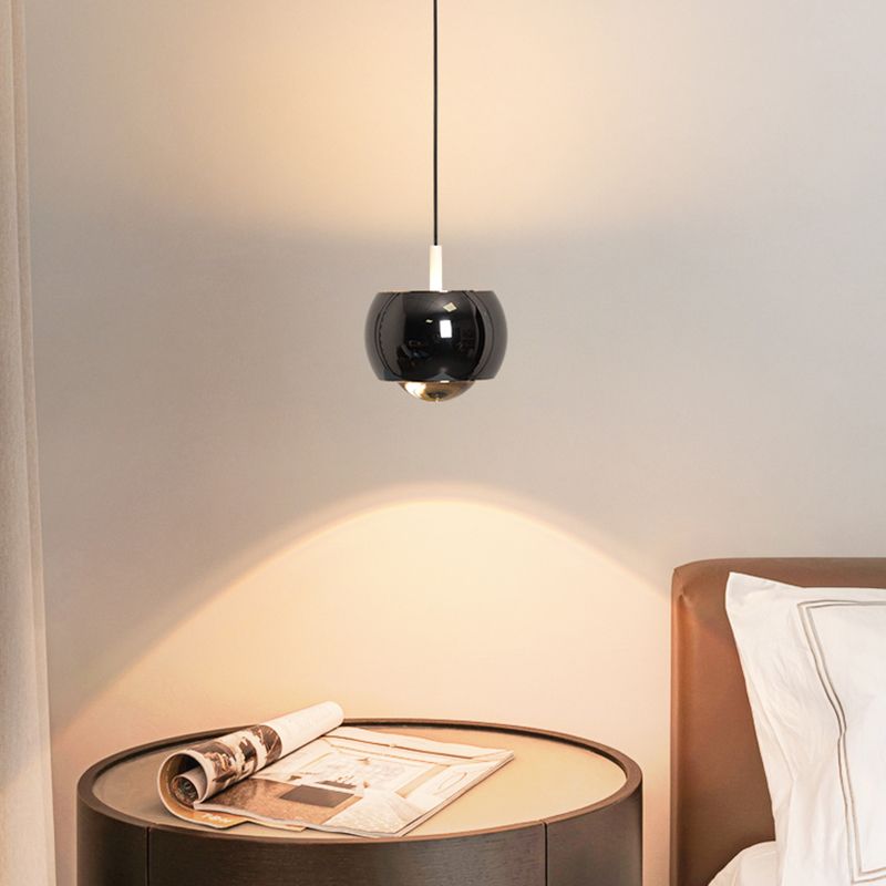 Postmodern Aluminum Pendant Light Globe 4" Wide Hanging Pendant for Bedroom