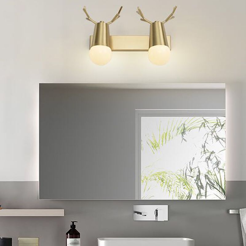 Modern Style Geometric Vanity Lighting Ideas Metal Multi Lights Vanity Sconce in Gold