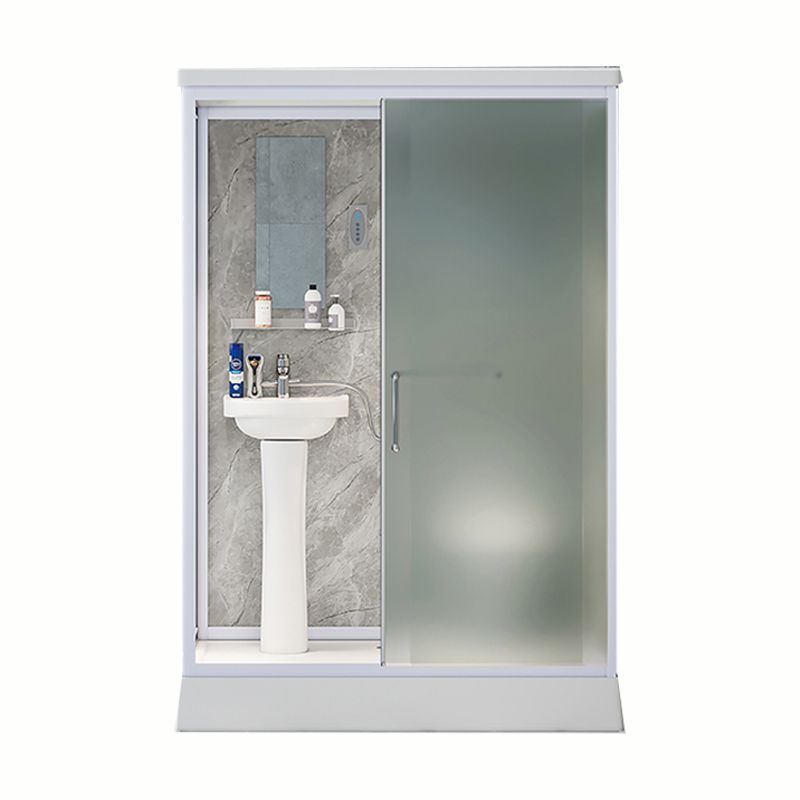 Contemporary Shower Stall Frosted Shower Stall with White Base