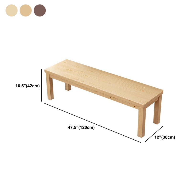 11.8" Wide Contemporary Seating Bench Solid Wood Bench with Squared Legs