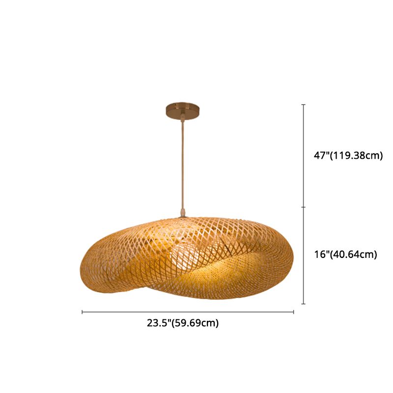 Swirl Hanging Pendant Lights Chinese Rattan Pendant Ceiling Lights for Restaurant