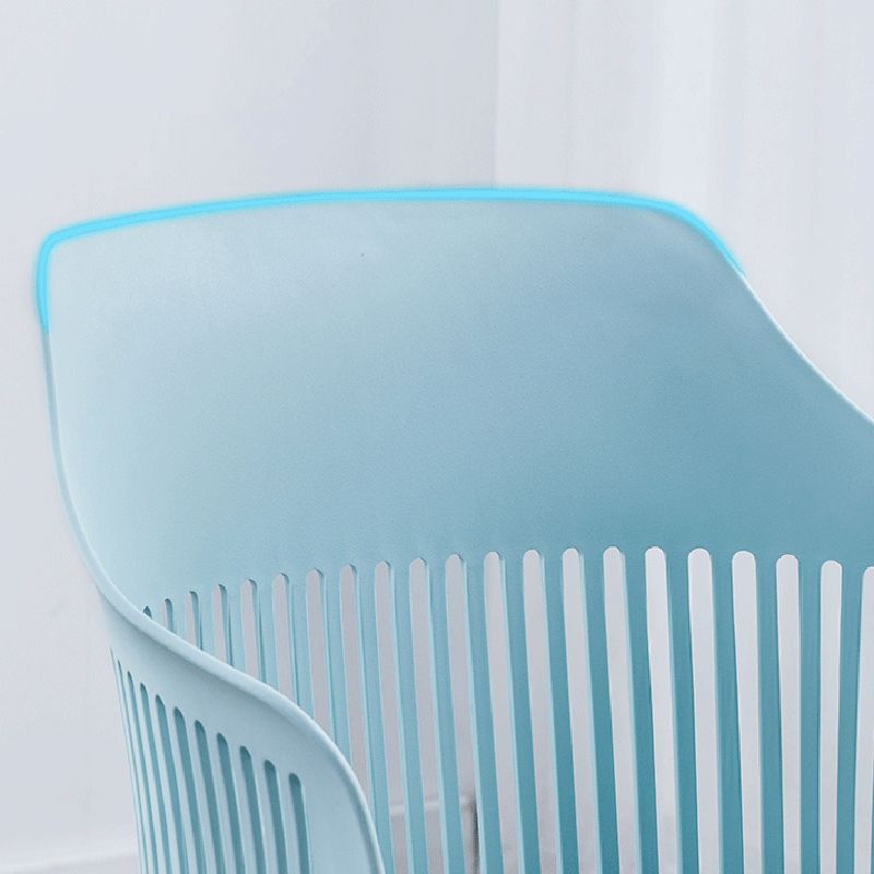 Contemporary Plastic Arm Chair Slat Back Kitchen Dining Room Chair