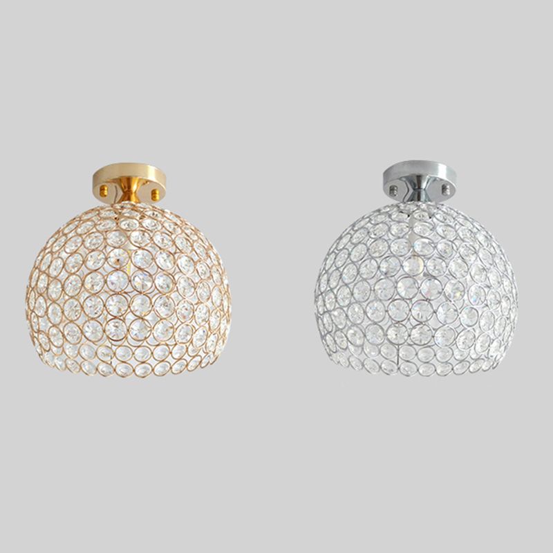 Simplicity Spherical Ceiling Mounted Lamp Crystal 1-Light Hallway Flush Light