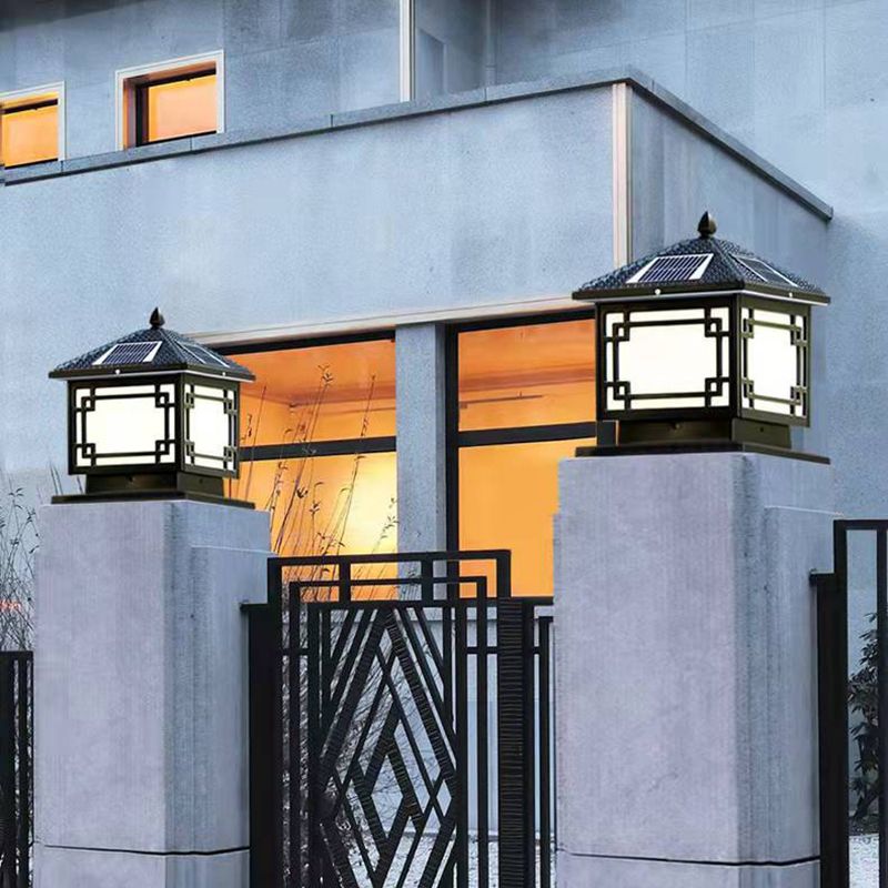 Modern LED Pillar Lighting Fixture Household Solar Light for Garden