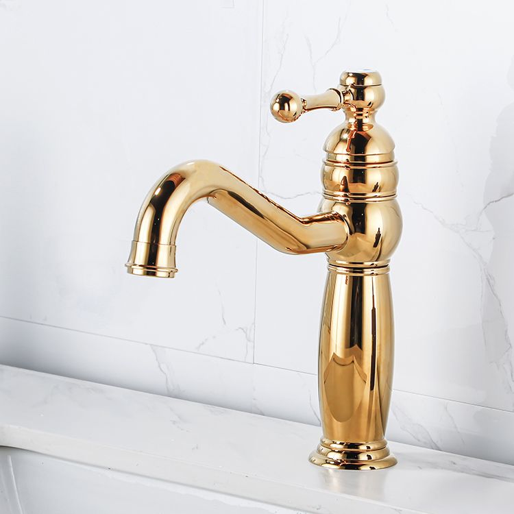 Traditional Vanity Sink Faucet Circular Single Lever Handle Vessel Sink Faucet