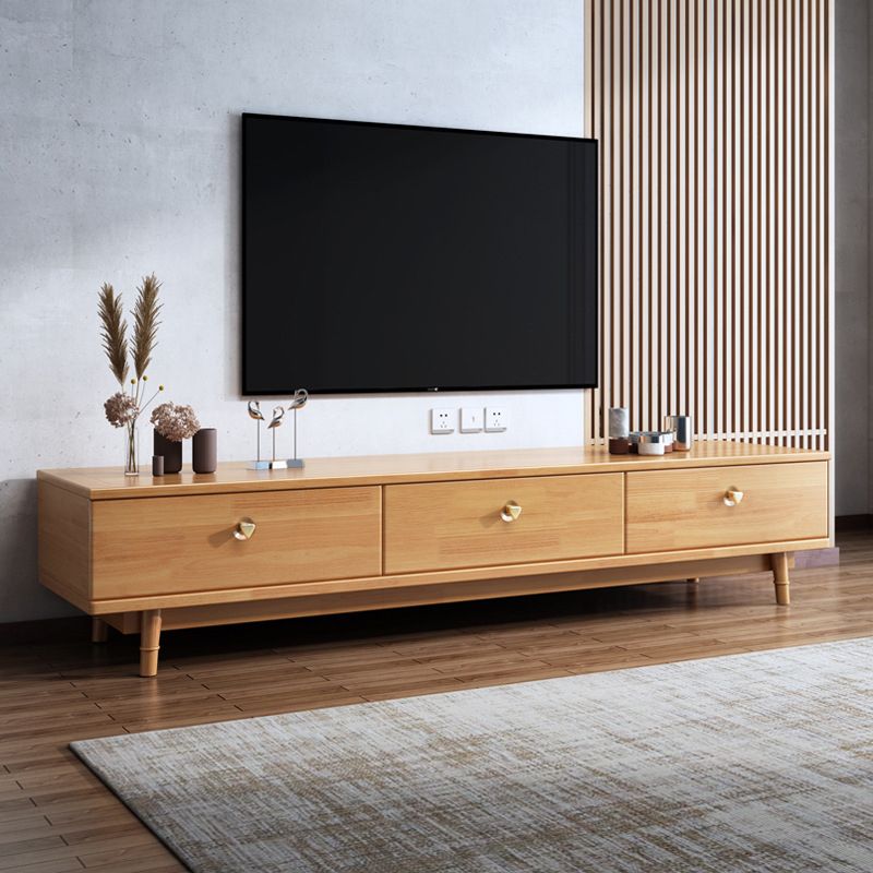 Modern TV Media Stand Wood TV Stand Console with Splayed Wooden Legs