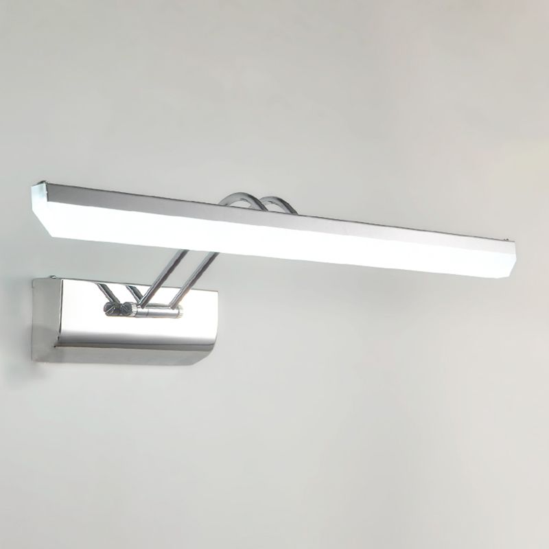 Vanité moderne linéaire Lumière Mirror LED à 1 lumière Light pour la salle de bain en argent