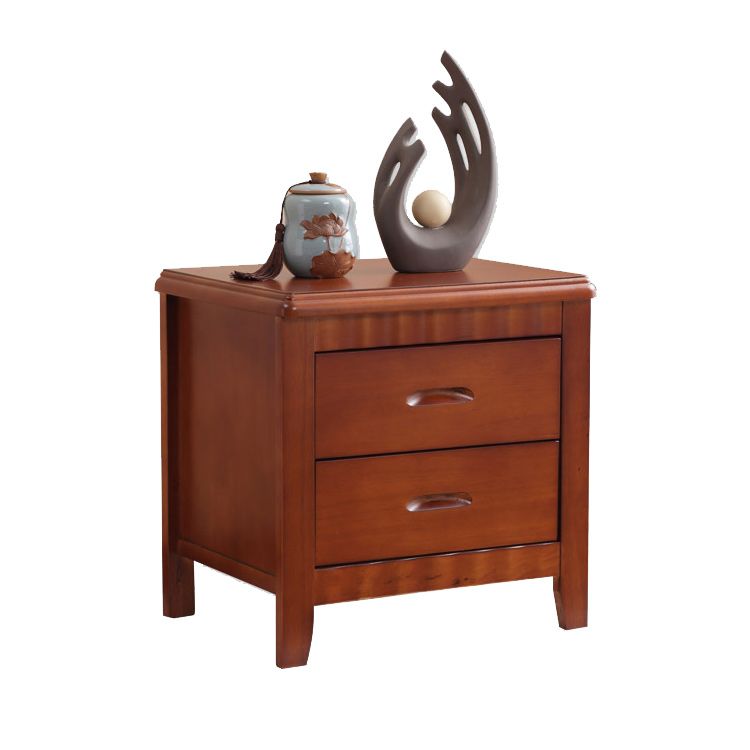 Contemporary Nightstand Solid Wood Bedside Cabinet with Drawers