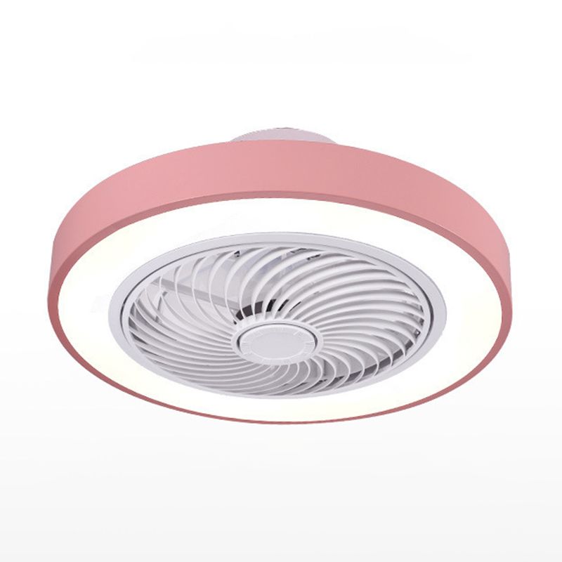 Ventilateur de plafond concis moderne léger léger en fer à la laquée des ventilateurs de plafond macaron avec une teinte acrylique