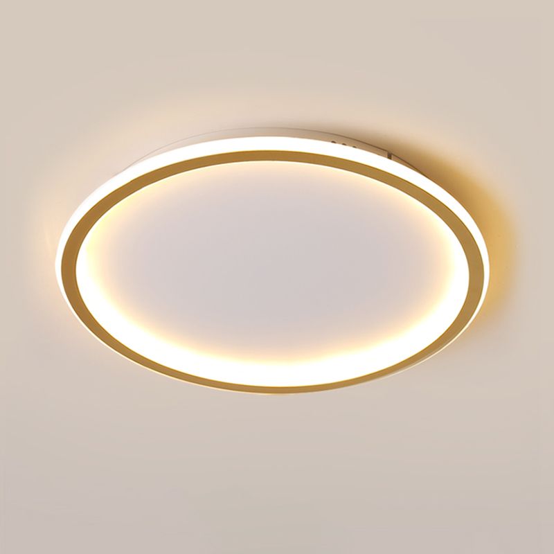 Minimalism Aluminum LED Ceiling Mounted Light Circle 1-Light Flush Light for Bedroom