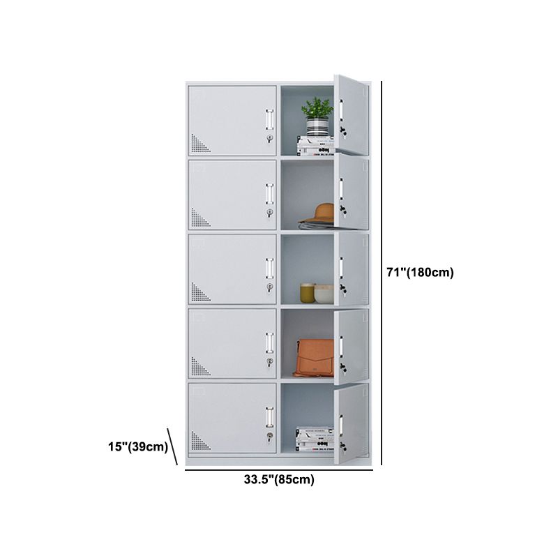 Modern & Contemporary Cabinet for Bathroom Grey Metal Storage Cabinet