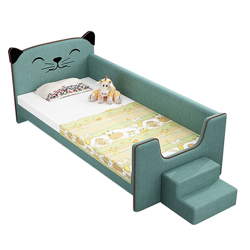 Modernism Solid Wood Nursery Bed Upholstered Crib with Mattress