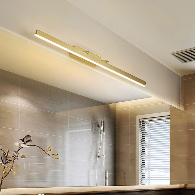 Golden LED Light Bath Bar Contemporary Vanity Lighting for Bathroom