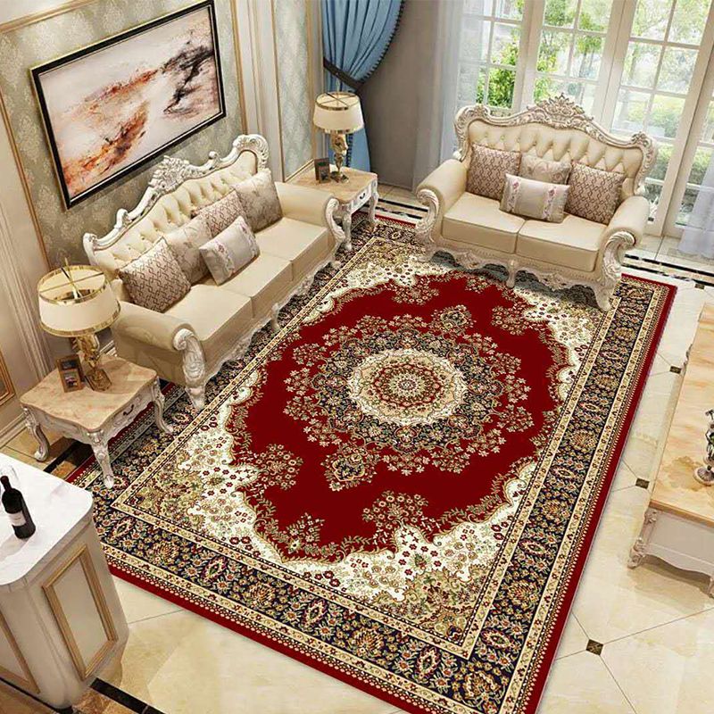 Vintage Western Rug Multicolor Floral Printed Area Carpet Easy Care Washable Indoor Rug for Decoration