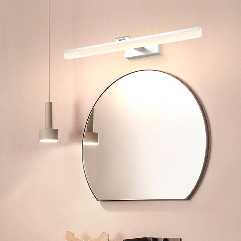 Metal de 1 luces lineal mata de pared de estilo moderno lámpara de montaje de pared de espejo moderno