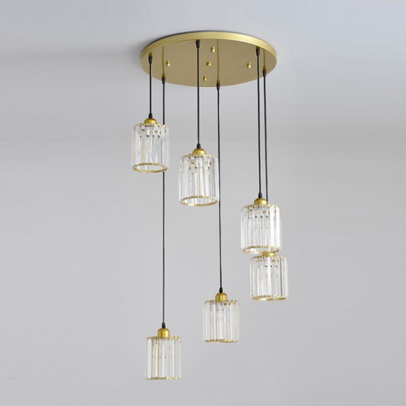 Contemporary Cube Pendant Light Glass Multi Light Hanging Pendant for Living Room