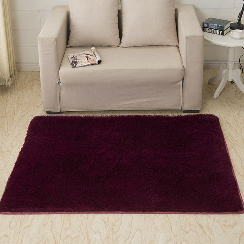 Simplicity Solid Rectangle Area Rug Comfort Modern Shag Indoor Rug Polyester Friendly Washable Area Carpet for Living Room